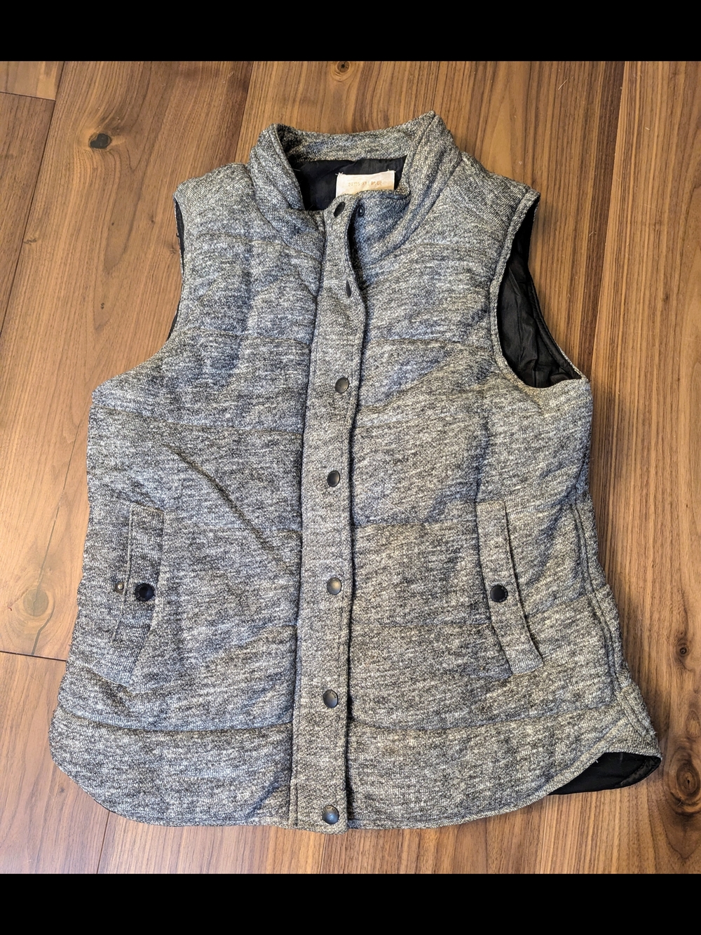 Skies Are Blue Heather Gray Quilted Puffer Vest